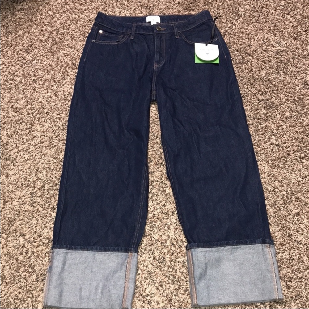 Kate Spade X Target High Rise Rolled Cuff Dark Blue Ankle Jeans Size 14 | NWT! - Picture 4 of 12
